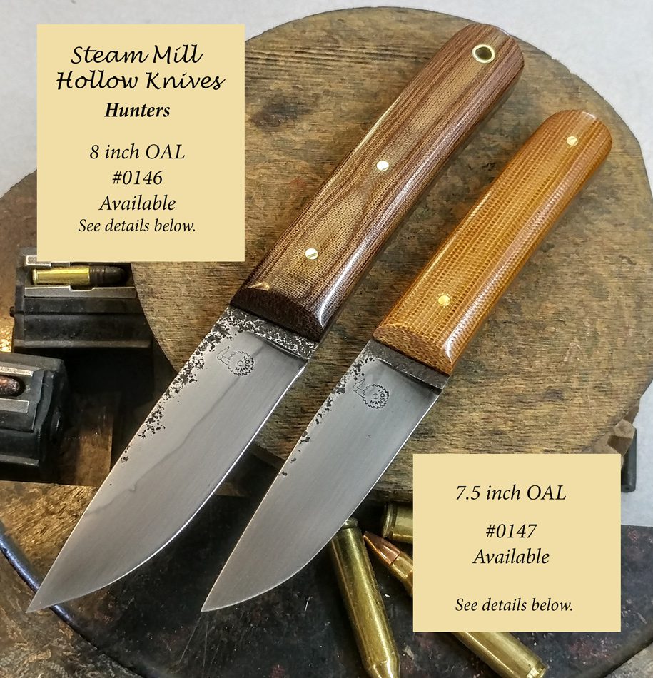 Steam mill hollow knives 7.5 inch OAL